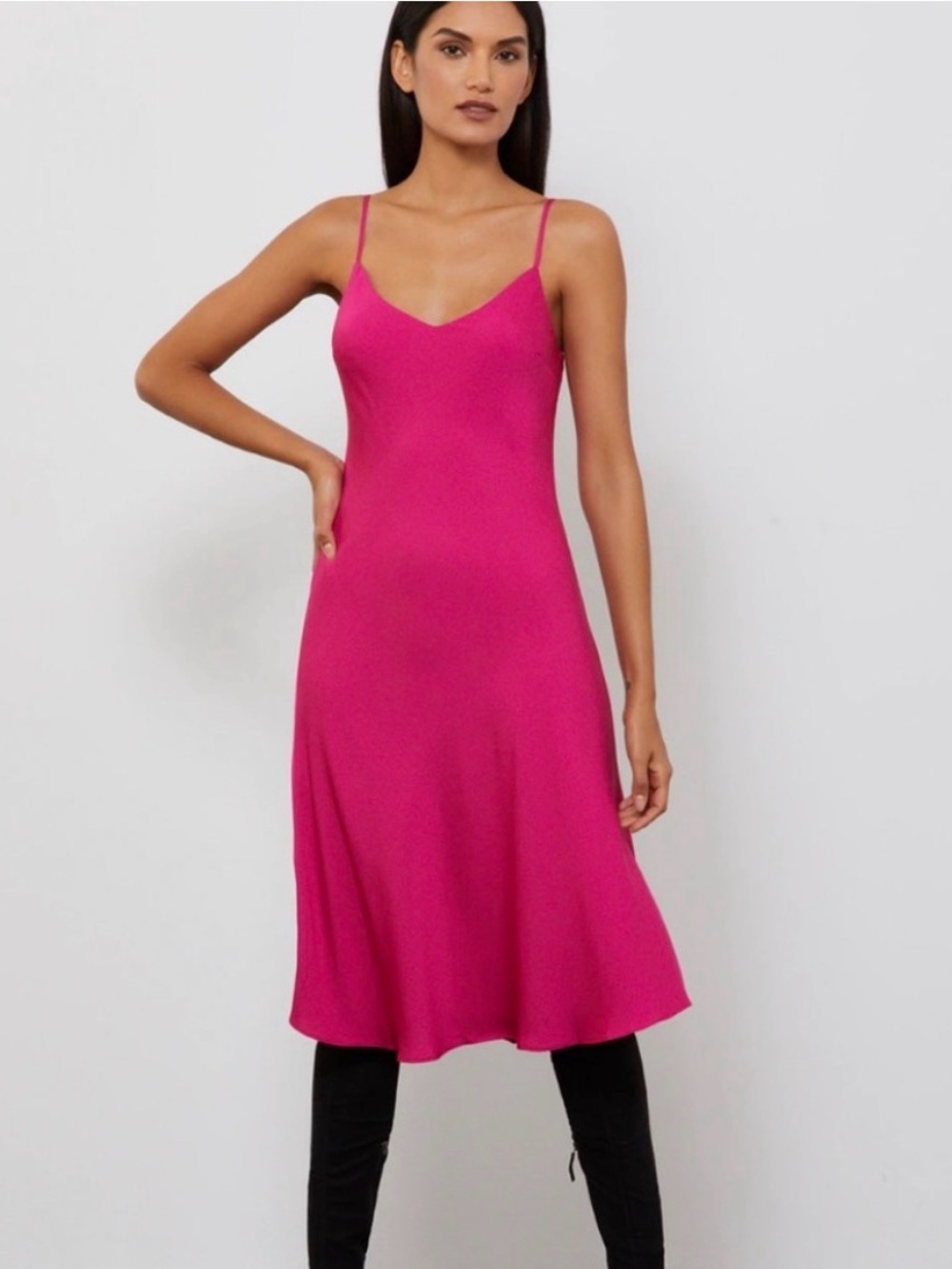 BCBG MAXAZRIA Hot Pink Slip Dress, XS